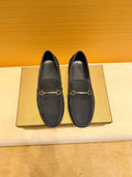 Ferragamo Men's Black Bit Loafers - Gold-Tone Hardware