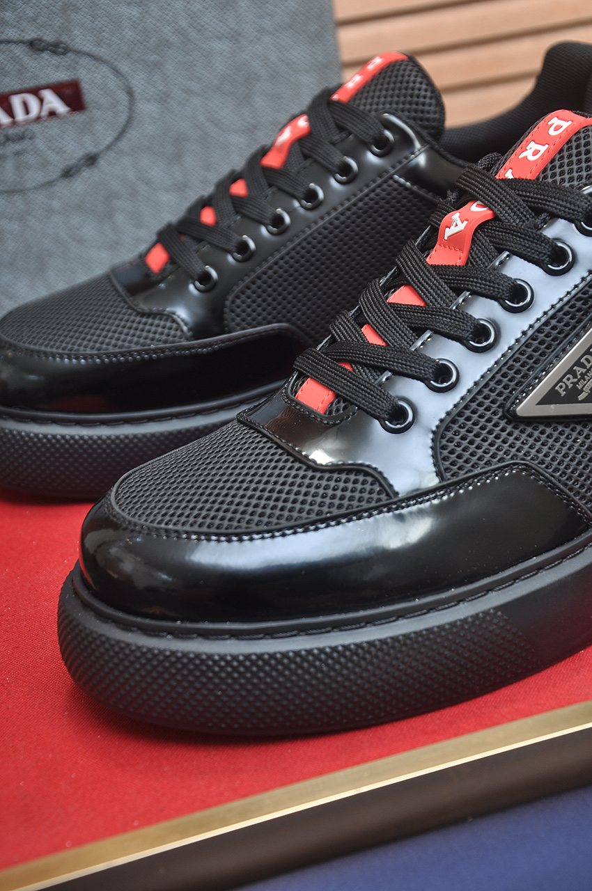 Prada Low-Top Panel Sneakers