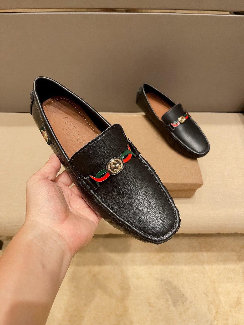 Gucci Web-Accent Driving Loafers
