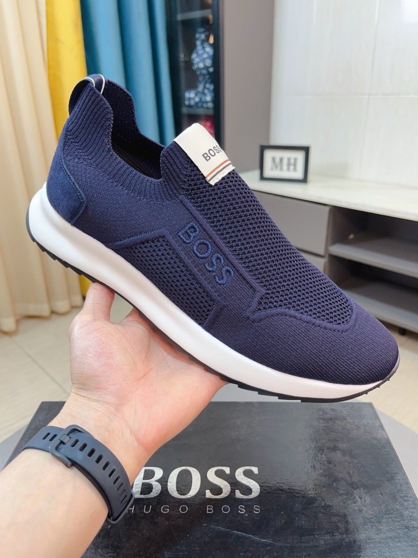 BOSS Knit-Look Slip-On Sneakers