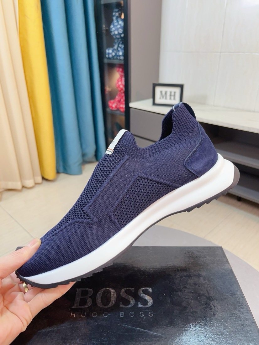 BOSS Knit-Look Slip-On Sneakers