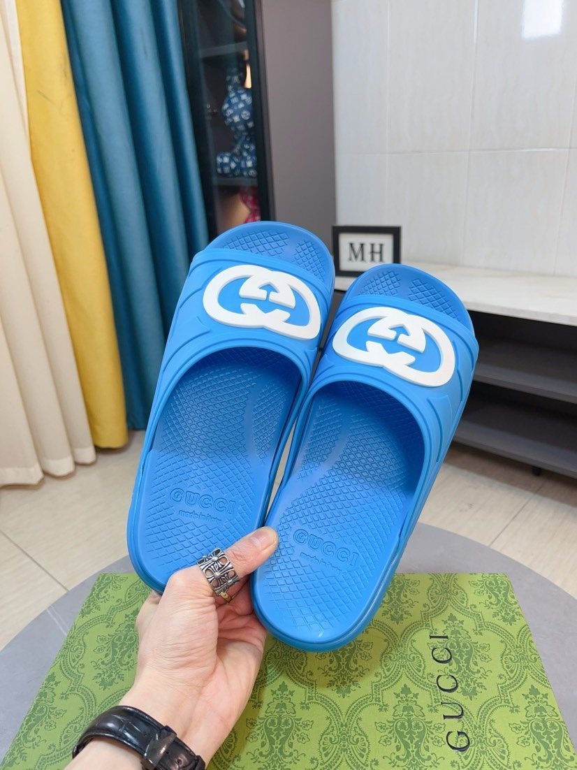 Gucci Emblem Slide Sandals