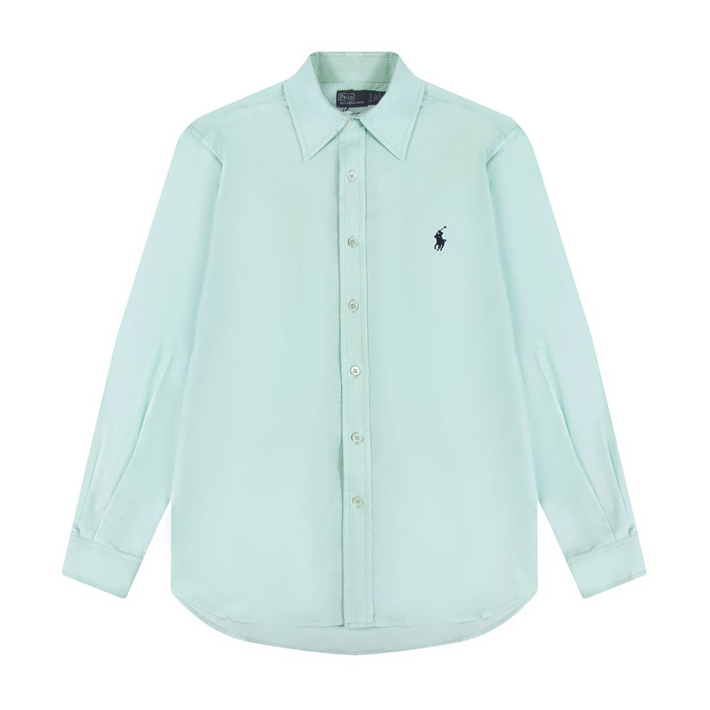 Ralph Lauren Embroidered Cotton-Blend Slub Linen Long-Sleeve Shirt