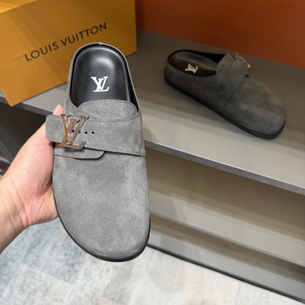 Louis Vuitton Easy Suede Slip-On Sandals