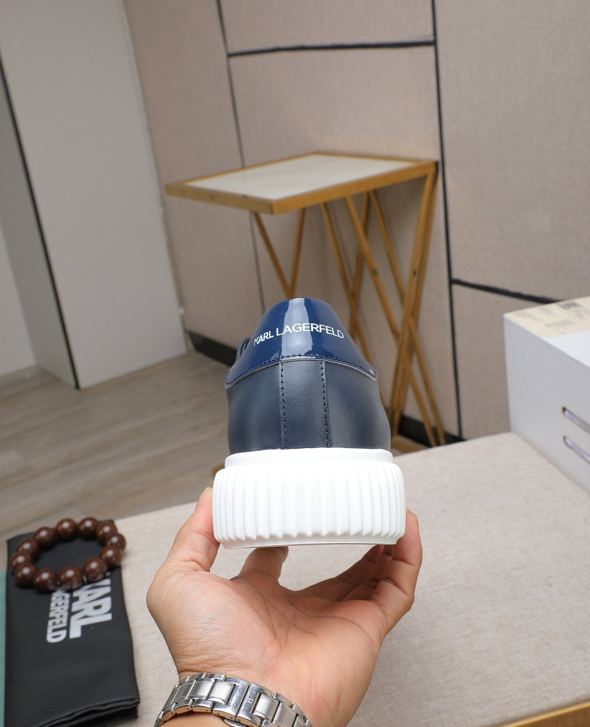 Karl Lagerfeld Embossed Logo Low-Top Sneakers
