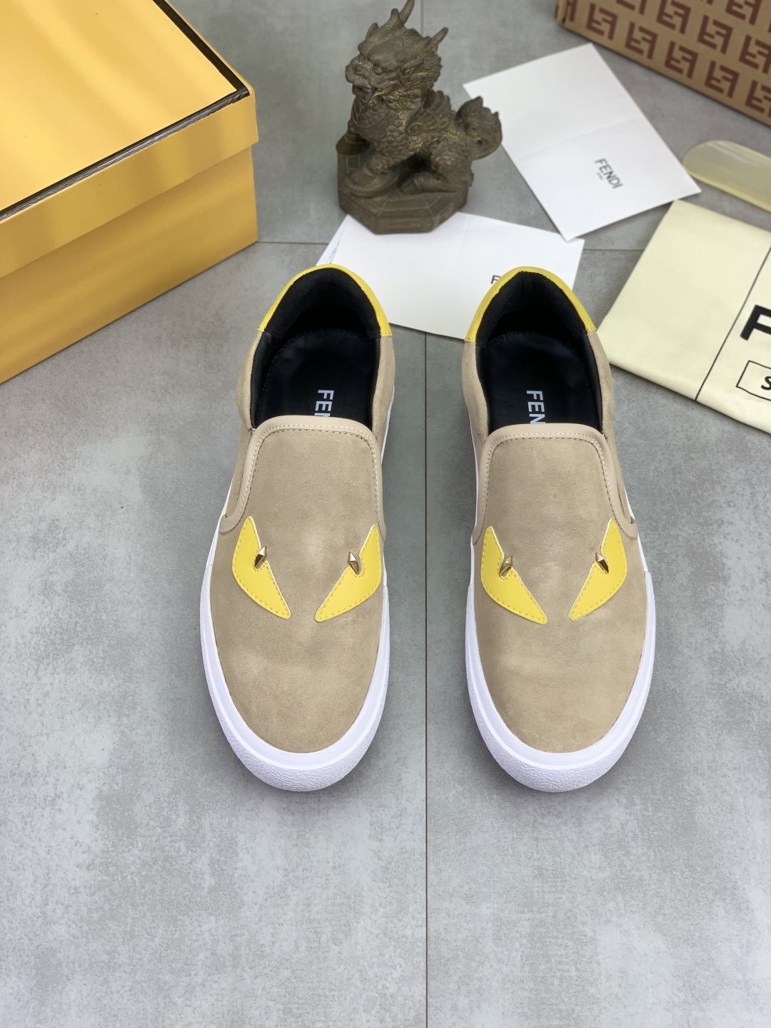 Fendi Eye-Accent Slip-On Sneakers