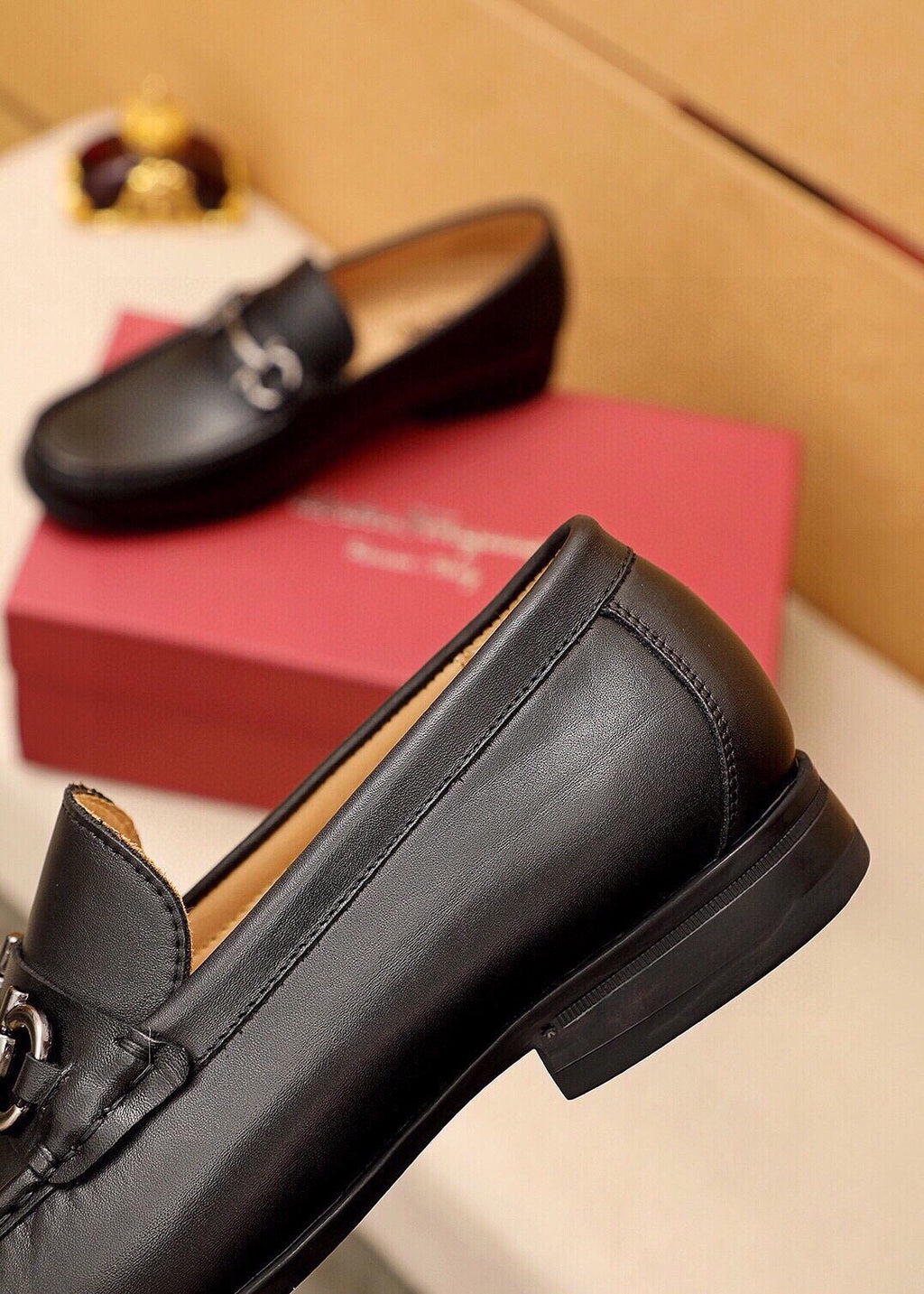 Ferragamo Black Buckle Loafers - Smooth Leather Upper, Leather Lining