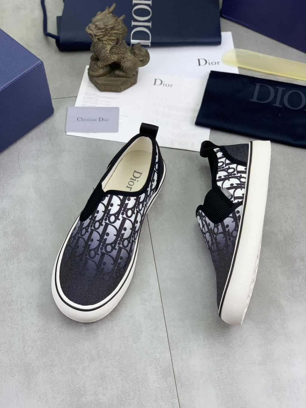 Dior Patterned Canvas Slip-On Shoes