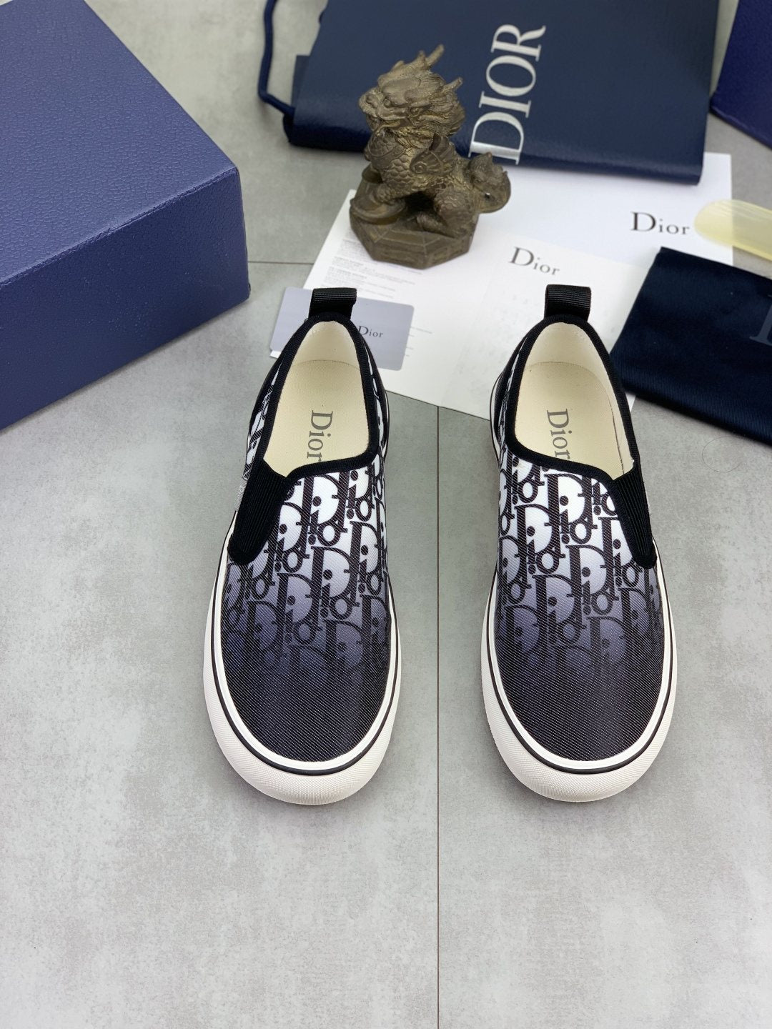 Dior Patterned Canvas Slip-On Shoes