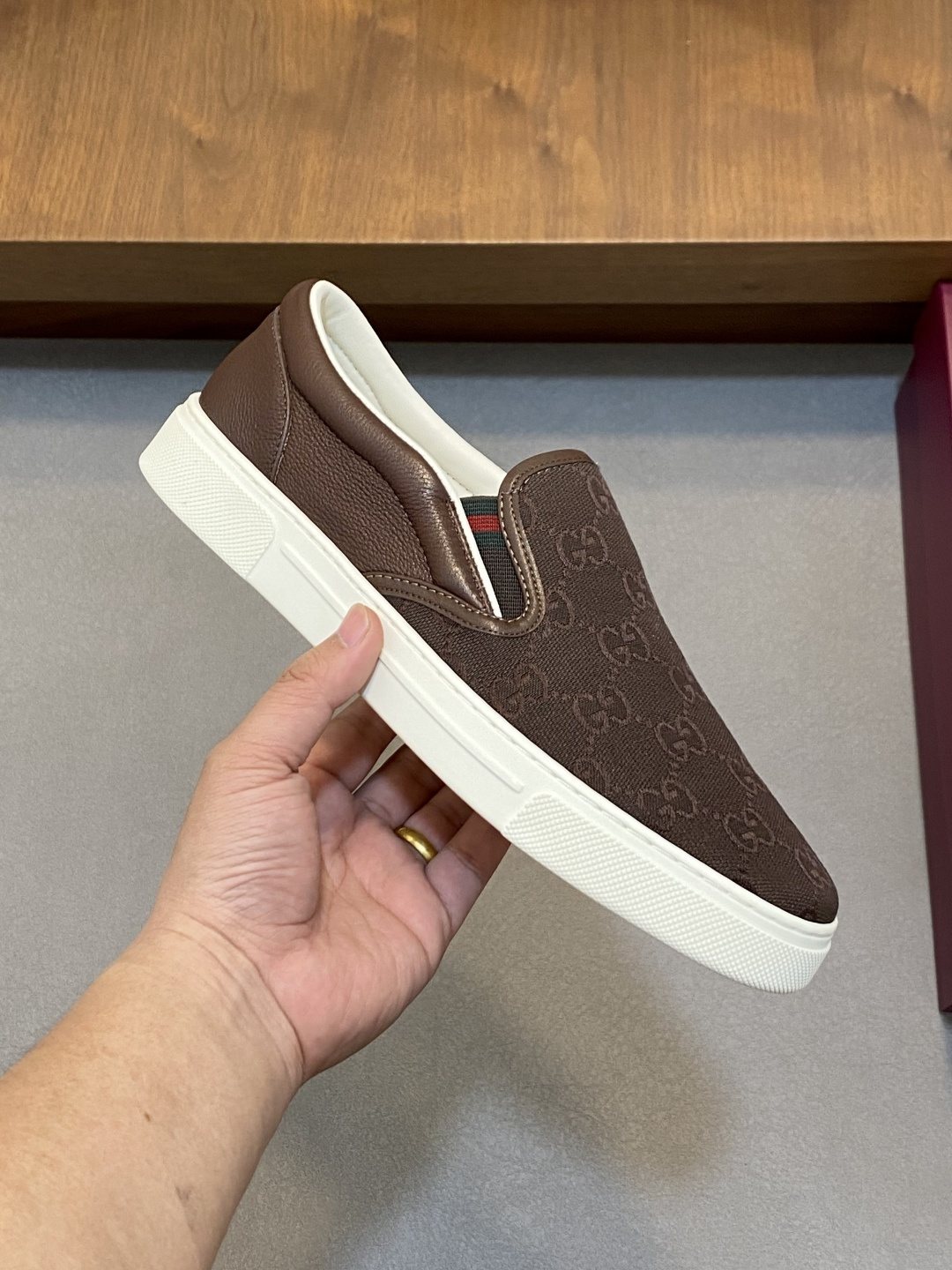 Gucci Patterned Slip-On Sneakers