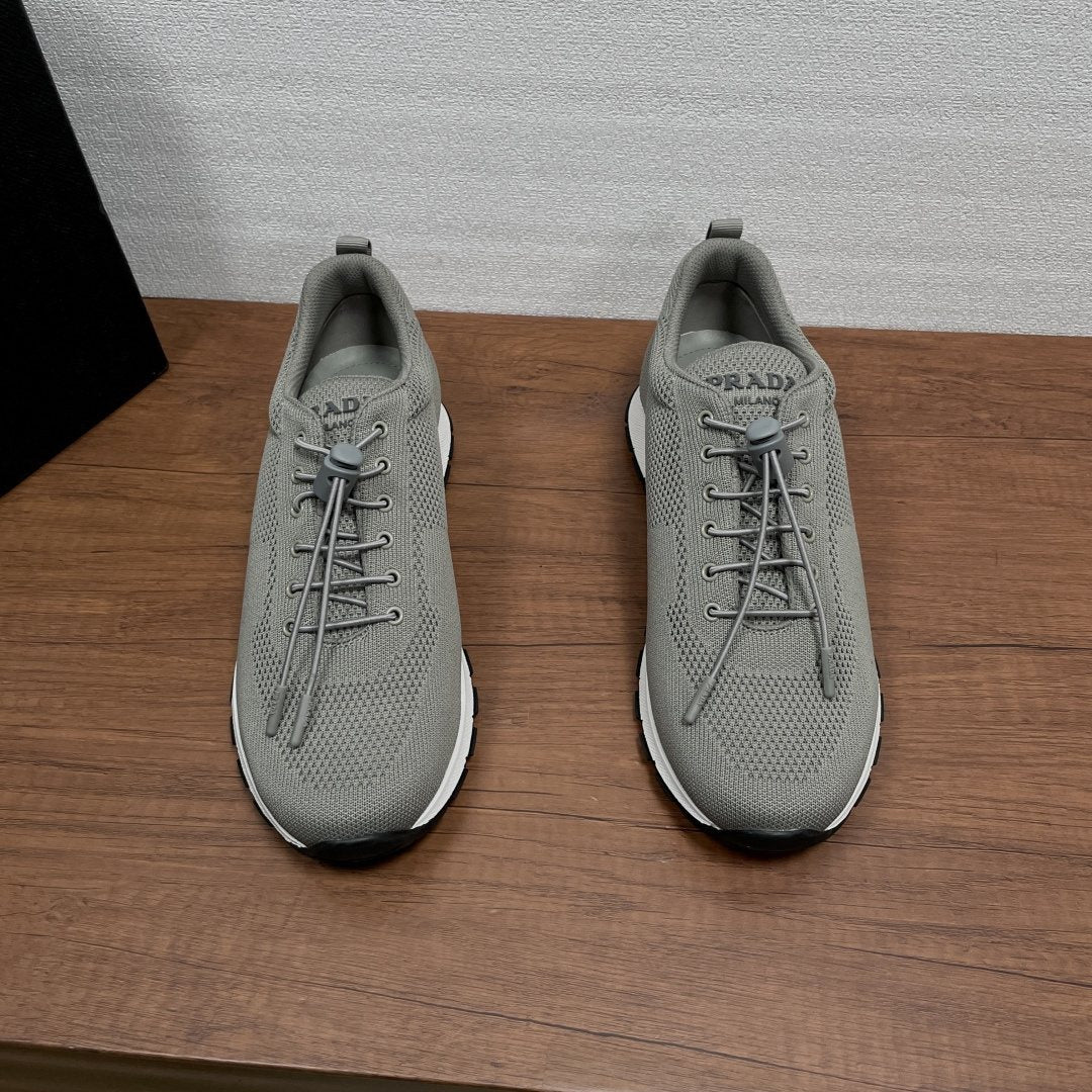 Prada Knit Lace-Up Sneakers