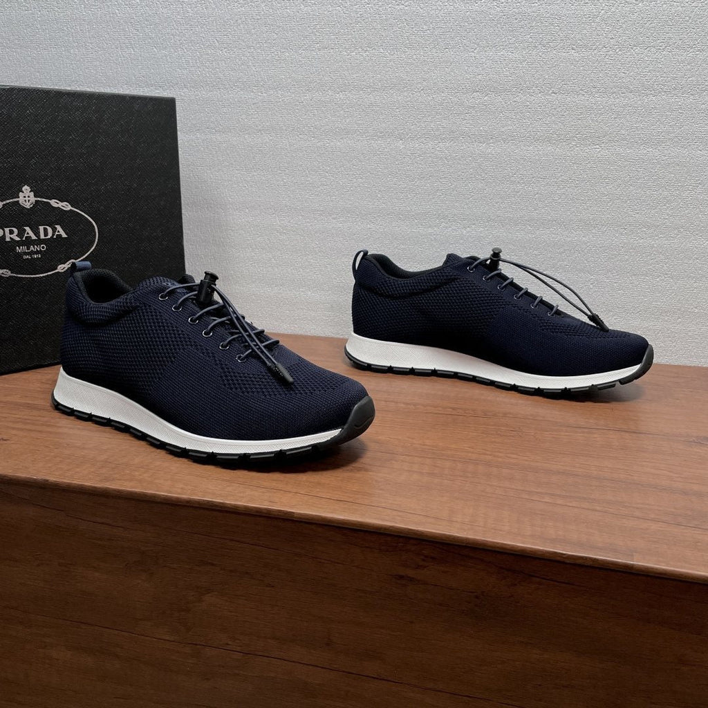 Prada Knit Lace-Up Sneakers