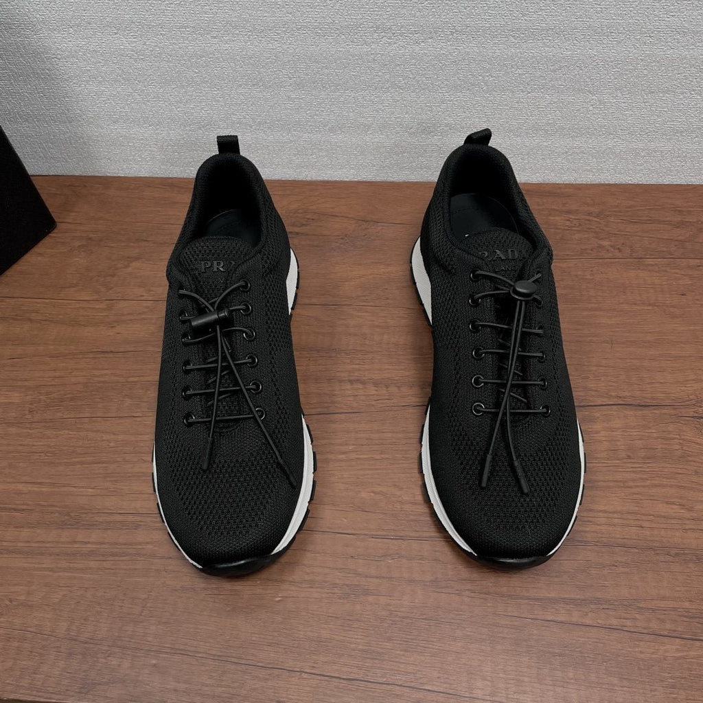 Prada Knit Lace-Up Sneakers