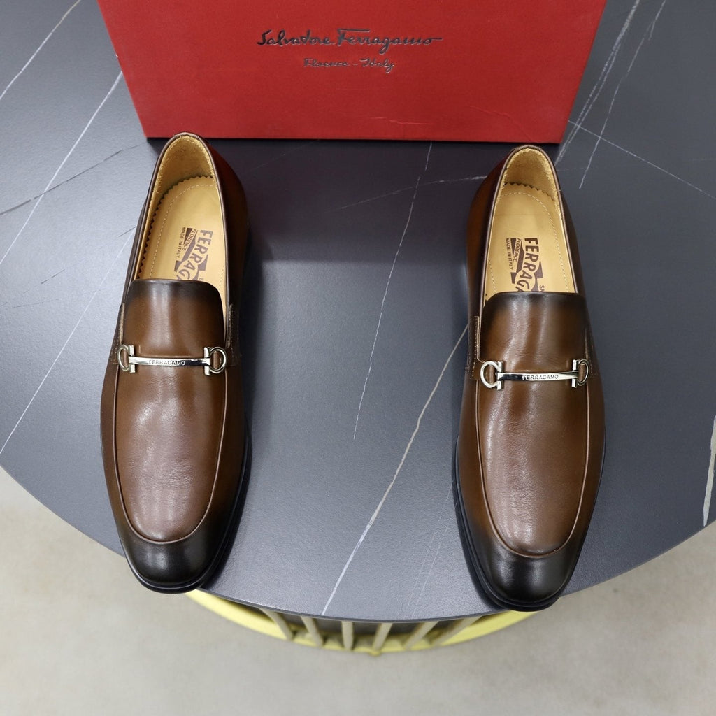 Salvatore Ferragamo Men's Leather-Look Hardware Loafers
