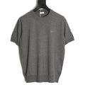 Burberry Equestrian Knight Short-Sleeve Knit Top - Gray