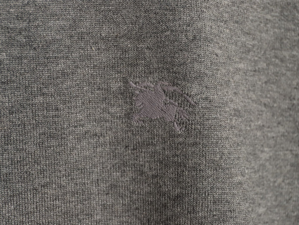Burberry Equestrian Knight Short-Sleeve Knit Top - Gray