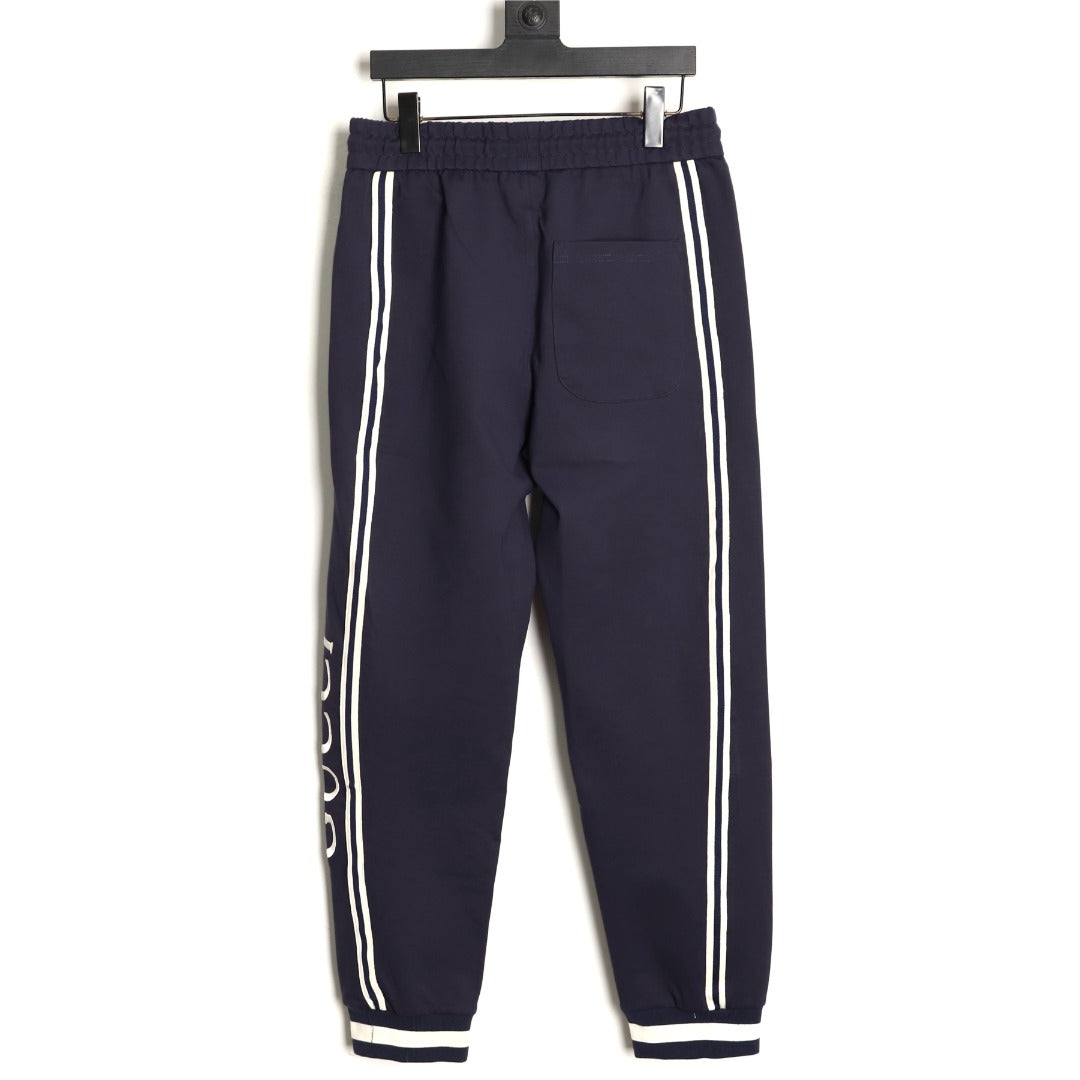 Gucci Double-Stripe Logo Drawstring Trousers - Navy